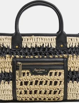 Bolso de mano y bandolera Zadie London, cierre de cremallera, doble asa y logotipo estampado - Pepe Jeans - FashionsVida