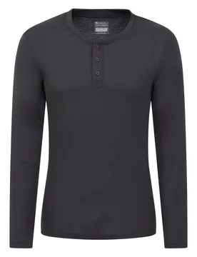 Talus Mens Henley Thermal Top - Grey - Grey - Size: XS - Mountain Warehouse - FashionsVida