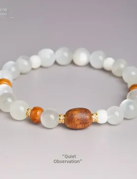 Silence" Natural White Moonlight Agarwood Bead Crystal Bracelet, Anshen Original Design Simple String Bracelet - Aliexpress - FashionsVida