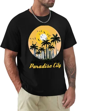 Paradise City T-Shirt Vintage Print Crew Neck Tee - Aliexpress - FashionsVida