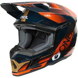 Casco Moto Cross Enduro O'NEAL 3SRS HAZE Blu Arancio Oro taglia M