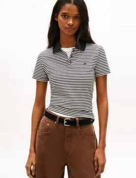 Polo de mujer slim fit de rayas - Tommy Jeans - FashionsVida