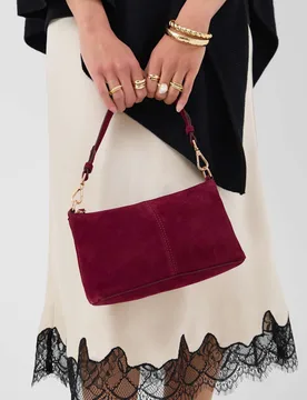 Leather Cross Body Bag Burgundy female - Accessorize - FashionsVida