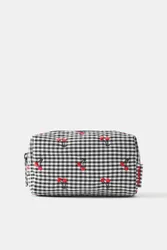 Gingham Fruit Toiletry Bag (Size: )