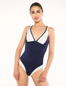 Bañador de mujer galia escote pico foam extraible copa b tirante graduabl - Red Point - FashionsVida