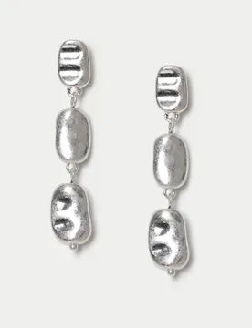 Nugget Drop Earrings Silver female - M&S - FashionsVida