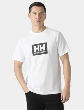 Box Pure Cotton Crew Neck T-Shirt White male - Helly Hansen - FashionsVida