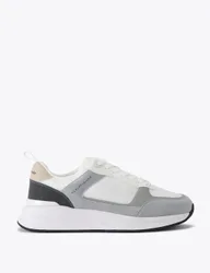 Colour Block Lace Up Trainers Grey male
