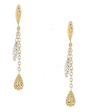 Orecchini Donna Oro Giallo Bianco GL100800