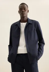 Regular Overshirt Uni Blau L