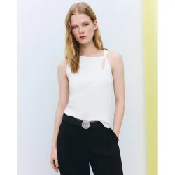 Camiseta de mujer sin mangas con abertura lateral