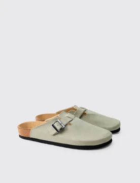 Men's PU Mule Stone Size 10 Stone 10 - boohooMAN - FashionsVida