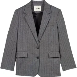 Chaqueta sastre de mujer de rayas con strass