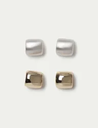 Pack Square Stud Earrings Multi female