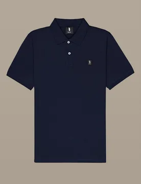 Polo con patch uomo navy blue - REFRIGUE - FashionsVida
