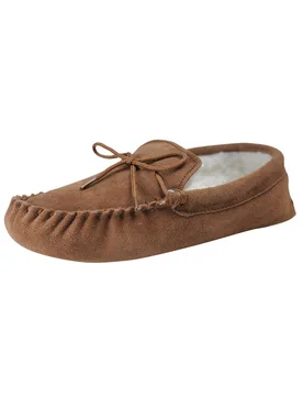 Mens Sheepskin Moccasin Slippers - Nordvek - FashionsVida