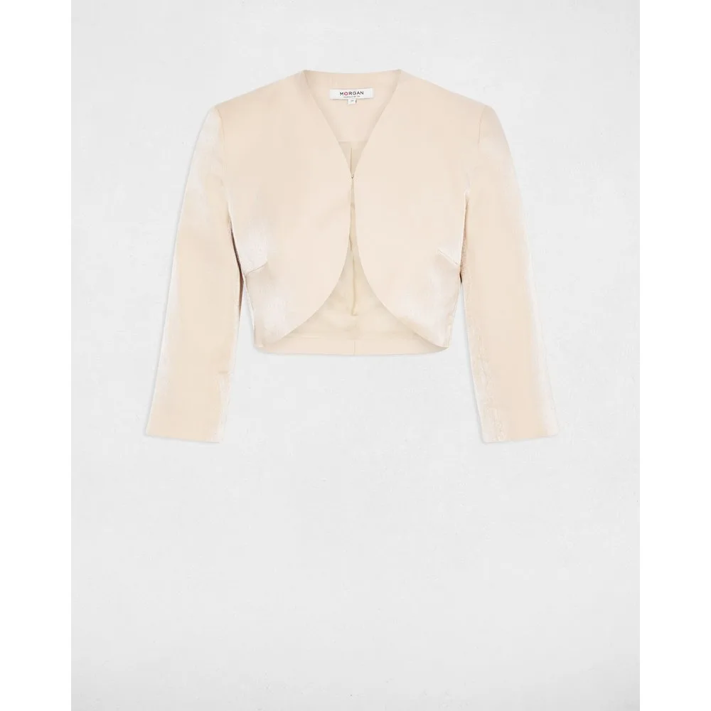 Chaqueta bolero de mujer entallado efecto satinado - Morgan - FashionsVida