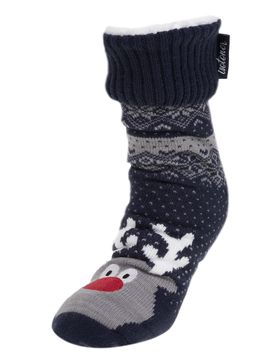 Chaussettes fourrées Noël Marine marine 41/43
