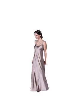 Vestiti casual donna d.exterior - new satin wash abito spall. catena - beige