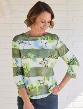 Sweatshirt Sternenglück - Grün - female - Size: 48