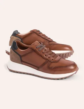 Leder Sneaker, noch offen: Größenlauf, Farbe Braun, 45, Herren - Walbusch - FashionsVida