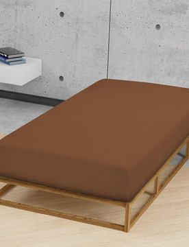 Jersey-Stretch-Spannbetttuch chocolate, 1x 140x200 cm - 160x200 cm