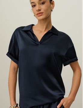 Donna Polo Seta Charmeuse Lavabile XS