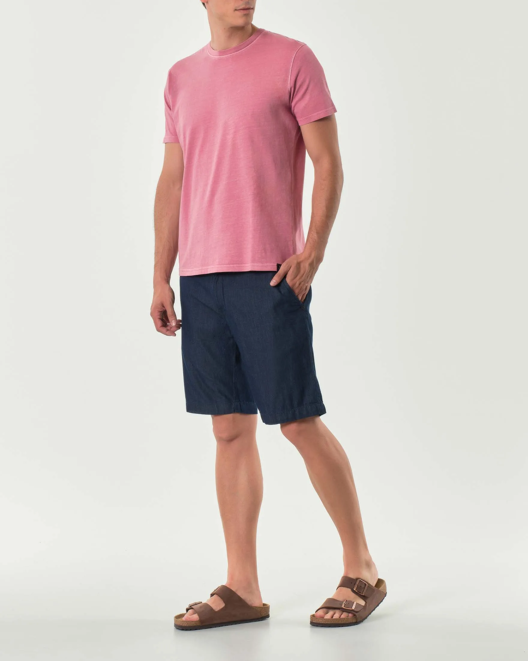 Bermuda chino in denim blu di puro cotone - Impure - FashionsVida