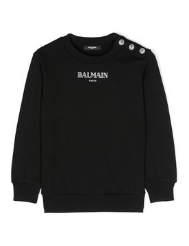 Balmain Felpa in cotone con bottoni