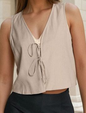 Sinsay - Gilet con viscosa - caffè