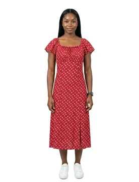 Robe Midi à Manches Courtes Amara Column Flutter Angela Daisy Urban Red M - Levi´s ® - FashionsVida