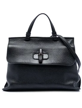Medium Calfskin Bamboo Daily Satchel - Gucci - FashionsVida
