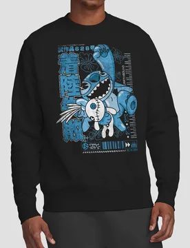 Lilo & Stitch Manga Jump Sweatshirt, Black - Black - Size: M - Disney - FashionsVida