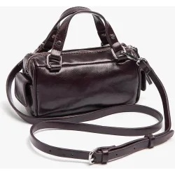 Bolso de mano convertible a bandolera alargado con bolsillos y cierre de cremallera