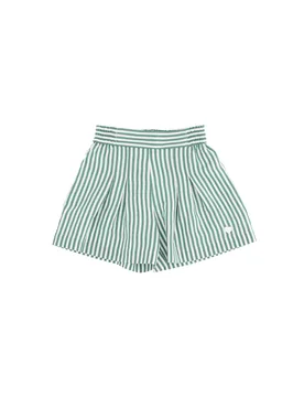 Short a righe bianche e verdi in viscosa 4-10 anni - Monnalisa - FashionsVida