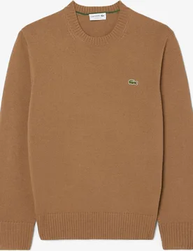 Jersey de hombre de cuello redondo de lana cardada - Lacoste - FashionsVida