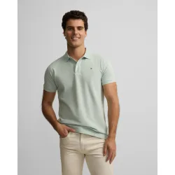 Polo clásico liso burdeos para hombre