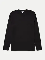 Sweatshirt mit gebürsteter Oberfläche Schwarz L