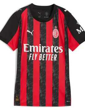 T-shirt à Manches Courtes Domicile Ac Milan Replica 25/26 For All Time Red / Black 2XL