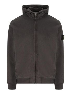 Felpa con cappuccio grigia con zip