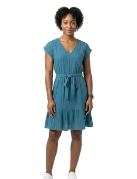 Robe Midi à Manches Courtes Jaylin Raku Blue L - Protest - FashionsVida