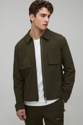 Men's Regular Technical Stretch Overshirt Khaki Size Medium Khaki M