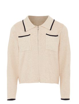 NAEMI Cárdigan beige / negro