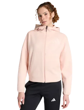 Z.n.e. Full-zip Hoodie Women Hoodies - Pink - Size S (8-10) - Poly Mesh - Pink - Size: Small - Adidas - FashionsVida