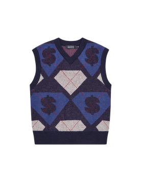Diamonds & Dollars Argyle Knitted Vest