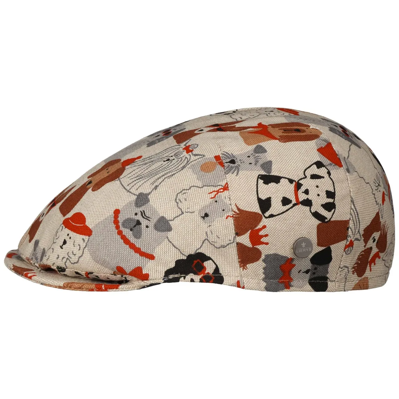 Dogs Flat Cap by - beige - Size: L (58-59 cm) - Lierys - FashionsVida