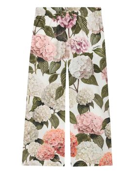 Pantaloni Con Stampa Ortensie