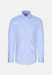 Regular Jerseyhemd Uni Blau 43
