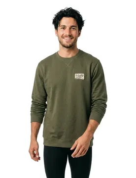 Sweat-shirt Crafted Crew Fleece Olive M