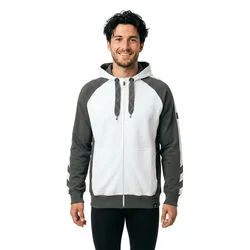 Sweat-shirt à Zip Unique 50566 White / Dark Anthracite 4XL